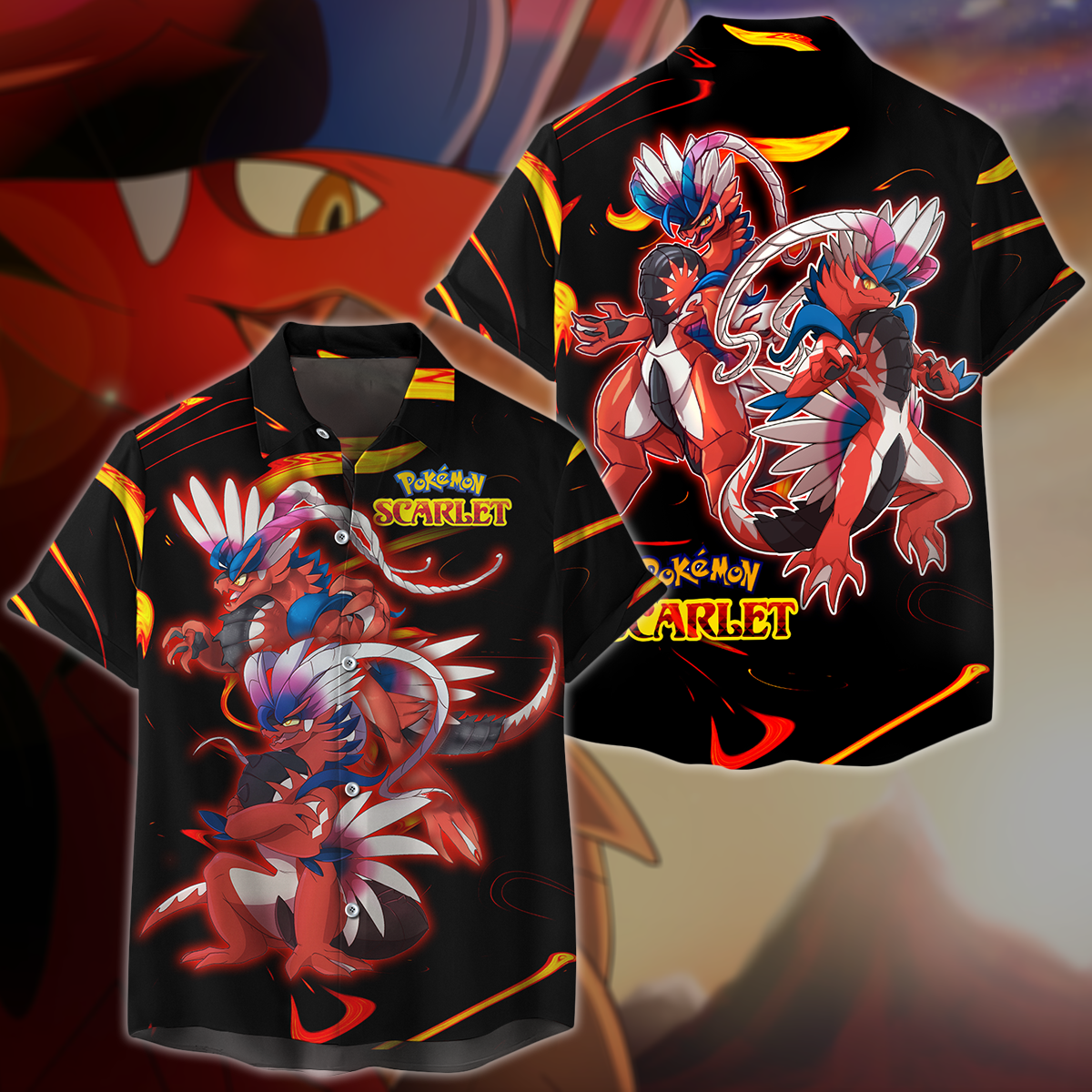 Pokemon Scarlet Video Game 3D All Over Print T-shirt Tank Top Zip Hoodie Pullover Hoodie Hawaiian Shirt Beach Shorts Jogger Hawaiian Shirt