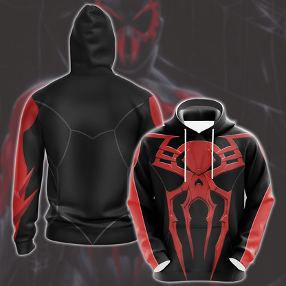 Spider-Man 2099 Black Suit Cosplay Video Game All Over Printed T-shirt Tank Top Zip Hoodie Pullover Hoodie Hawaiian Shirt Beach Shorts Joggers 2 Hoodie
