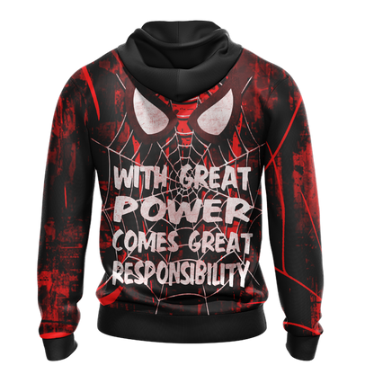 Spider-Man With Great Power Comes Great Responsibility Unisex 3D T-shirt