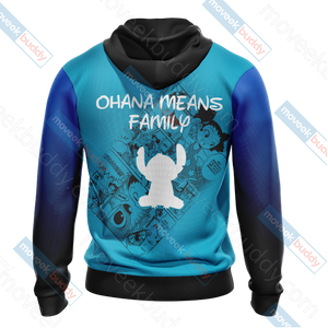 Stitch - Ohana Means Family Unisex 3D T-shirt   