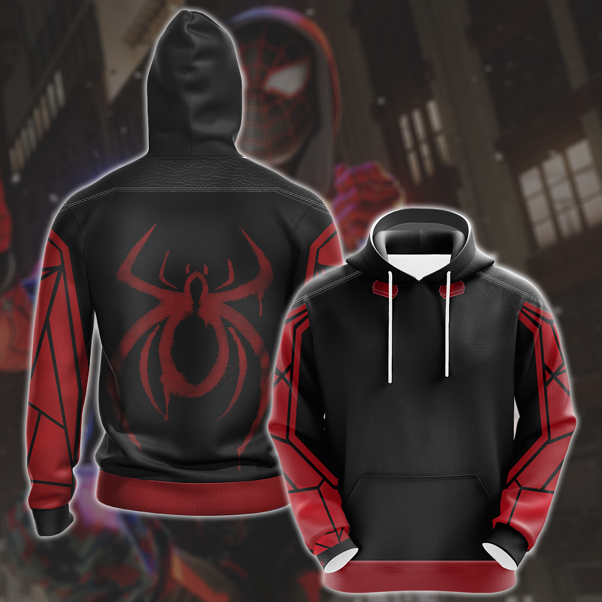 Spider-Man 2 Miles Morales The End Suit Cosplay Video Game All Over Printed T-shirt Tank Top Zip Hoodie Pullover Hoodie Hawaiian Shirt Beach Shorts Joggers Hoodie