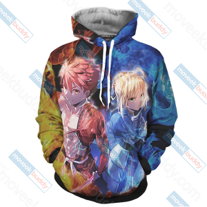 Fate/ Stay Night - Shirou Emiya and Saber Unisex 3D T-shirt   