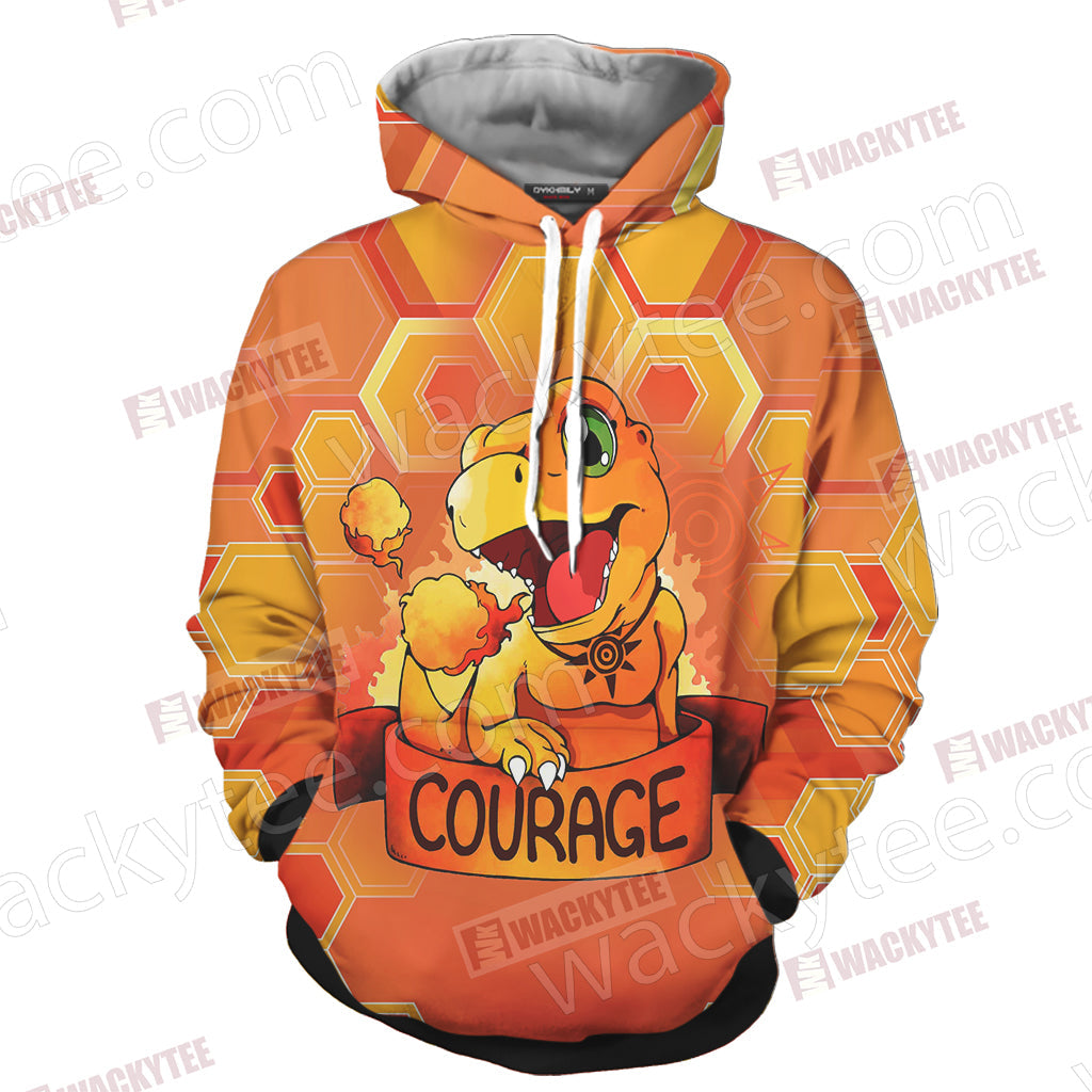 Digimon - The Crest Of Courage Unisex 3D T-shirt