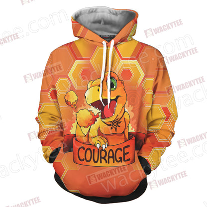 Digimon - The Crest Of Courage Unisex 3D T-shirt