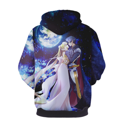Sailor Moon And Tuxedo Unisex 3D T-shirt