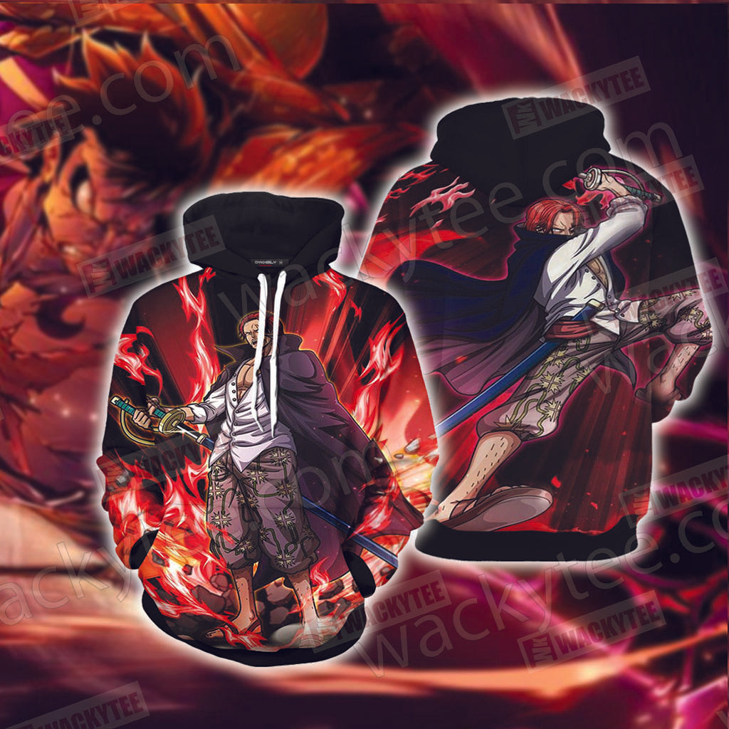 One Piece Red-Haired Shanks Unisex 3D T-shirt Hoodie