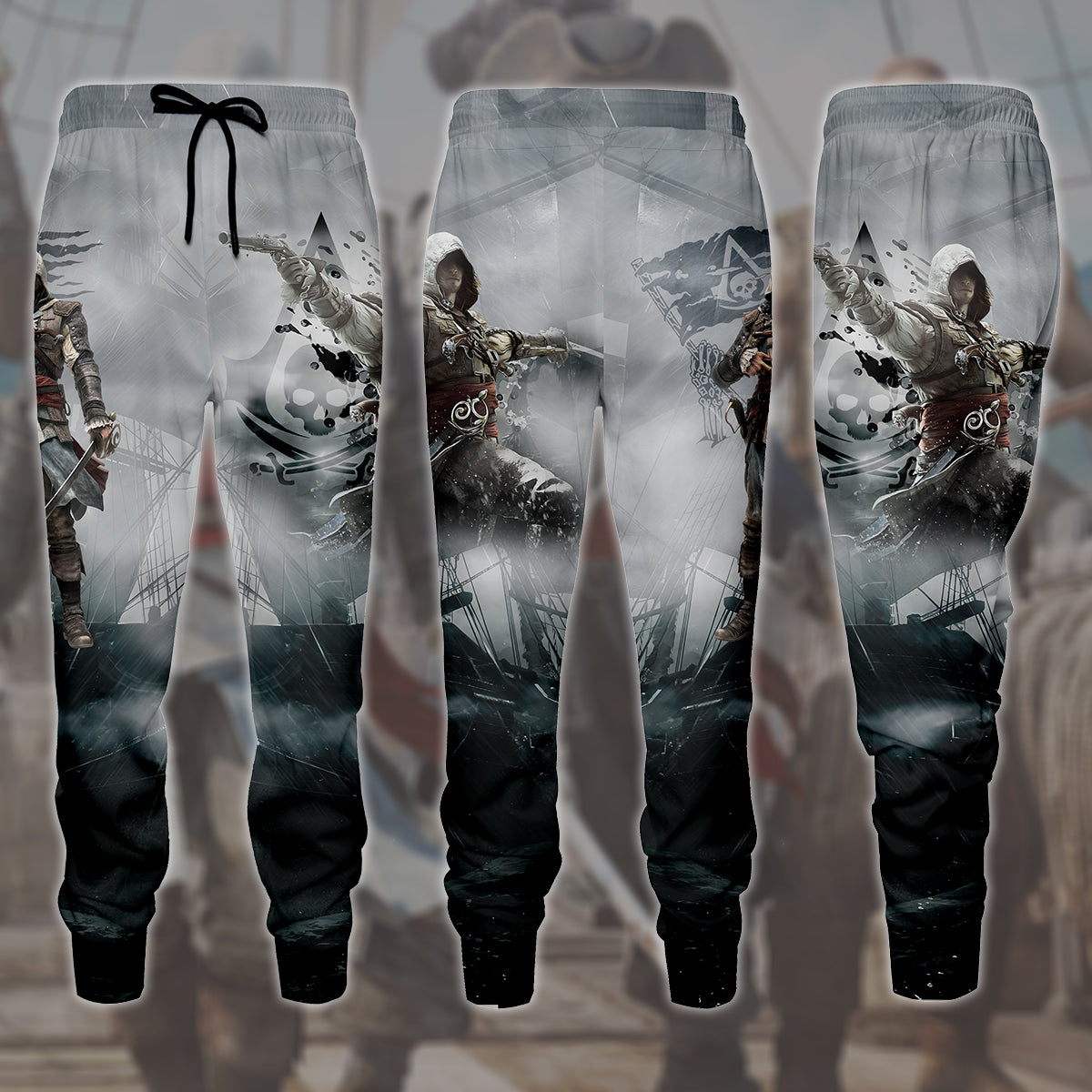 Assassin's Creed Black Flag Video Game All Over Printed T-shirt Tank Top Zip Hoodie Pullover Hoodie Hawaiian Shirt Beach Shorts Joggers Joggers