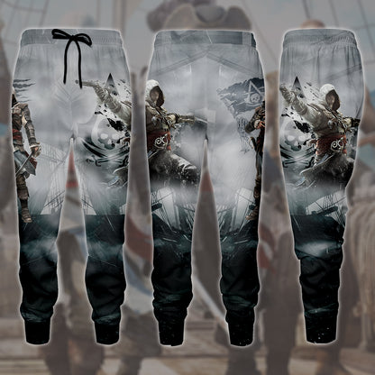 Assassin's Creed Black Flag Video Game All Over Printed T-shirt Tank Top Zip Hoodie Pullover Hoodie Hawaiian Shirt Beach Shorts Joggers Joggers