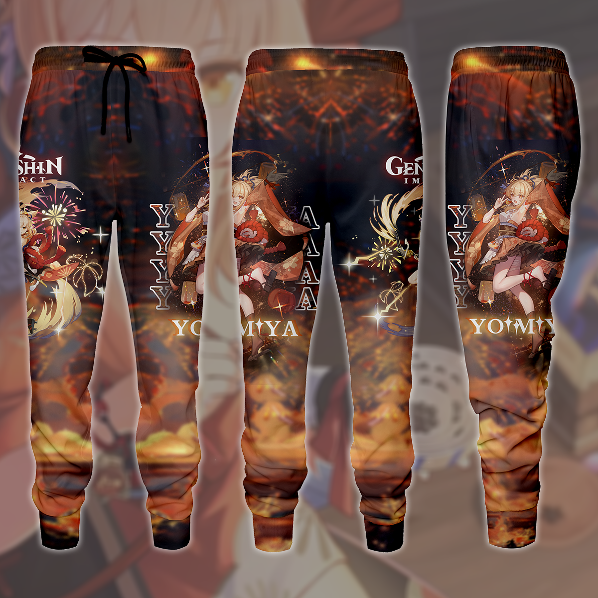 Genshin Impact Yoimiya Video Game All Over Printed T-shirt Tank Top Zip Hoodie Pullover Hoodie Hawaiian Shirt Beach Shorts Joggers Joggers