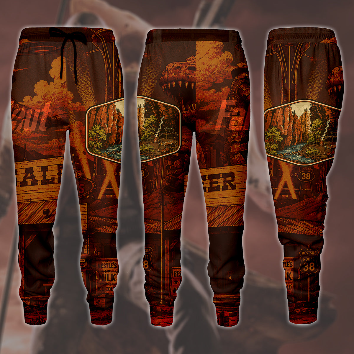 Fallout: New Vegas Vintage National Park Style Video Game All Over Printed T-shirt Tank Top Zip Hoodie Pullover Hoodie Hawaiian Shirt Beach Shorts Joggers