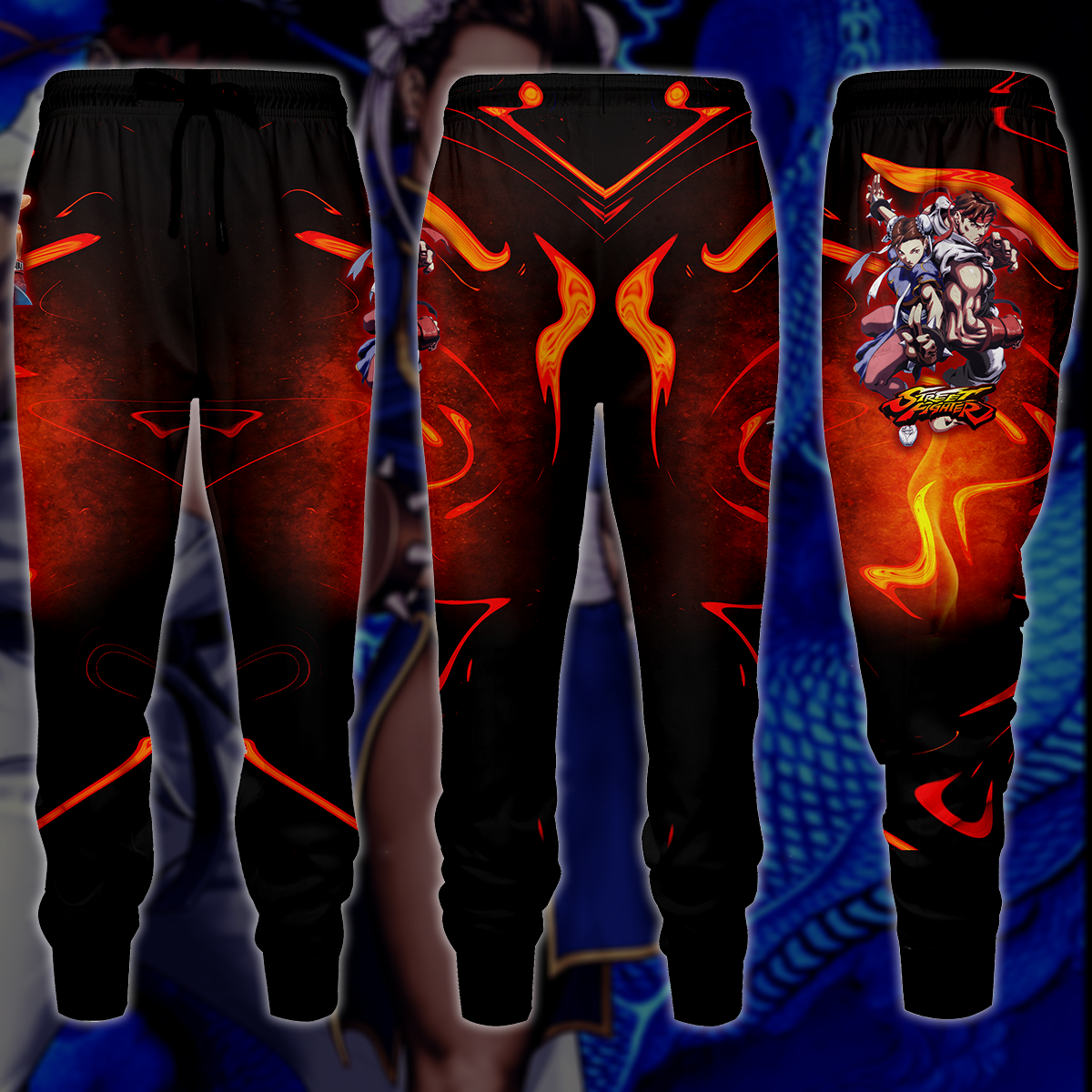 Street Fighter: Ryu & Chun-Li Video Game 3D All Over Printed T-shirt Tank Top Zip Hoodie Pullover Hoodie Hawaiian Shirt Beach Shorts Jogger Joggers