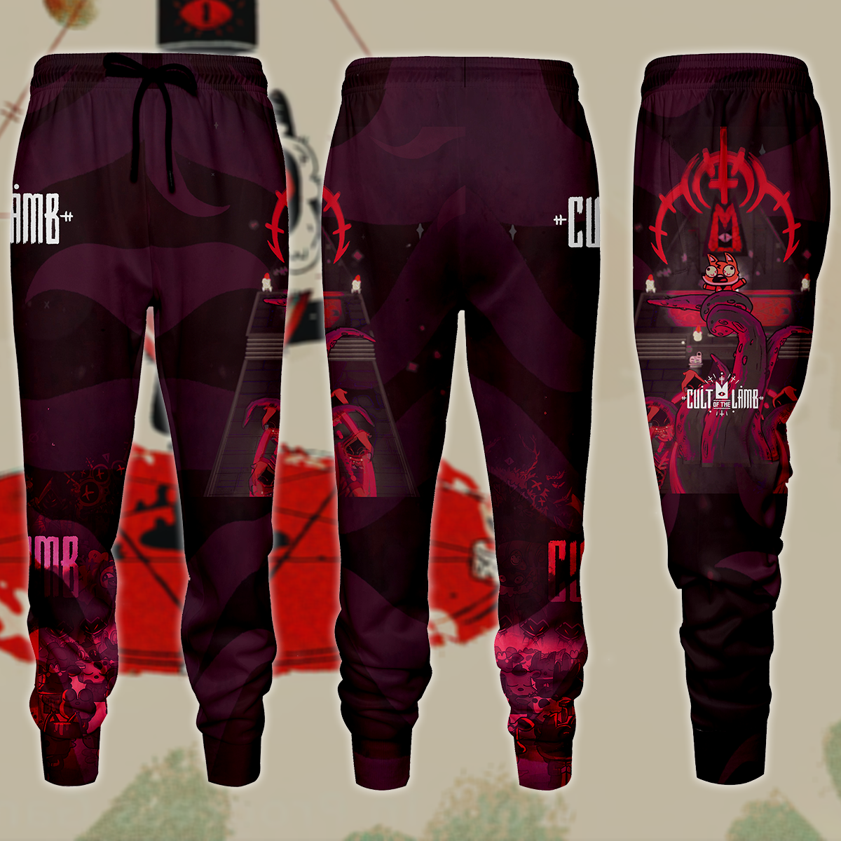 Cult of the Lamb Video Game 3D All Over Print T-shirt Tank Top Zip Hoodie Pullover Hoodie Hawaiian Shirt Beach Shorts Jogger Joggers
