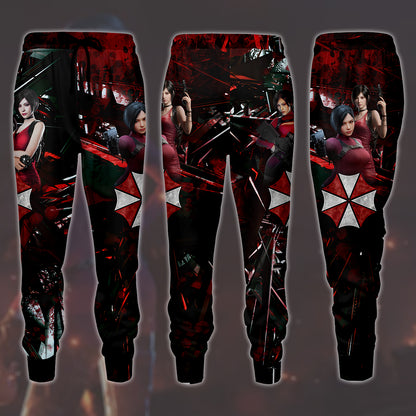 Resident Evil Ada Wong Video Game All Over Printed T-shirt Tank Top Zip Hoodie Pullover Hoodie Hawaiian Shirt Beach Shorts Joggers