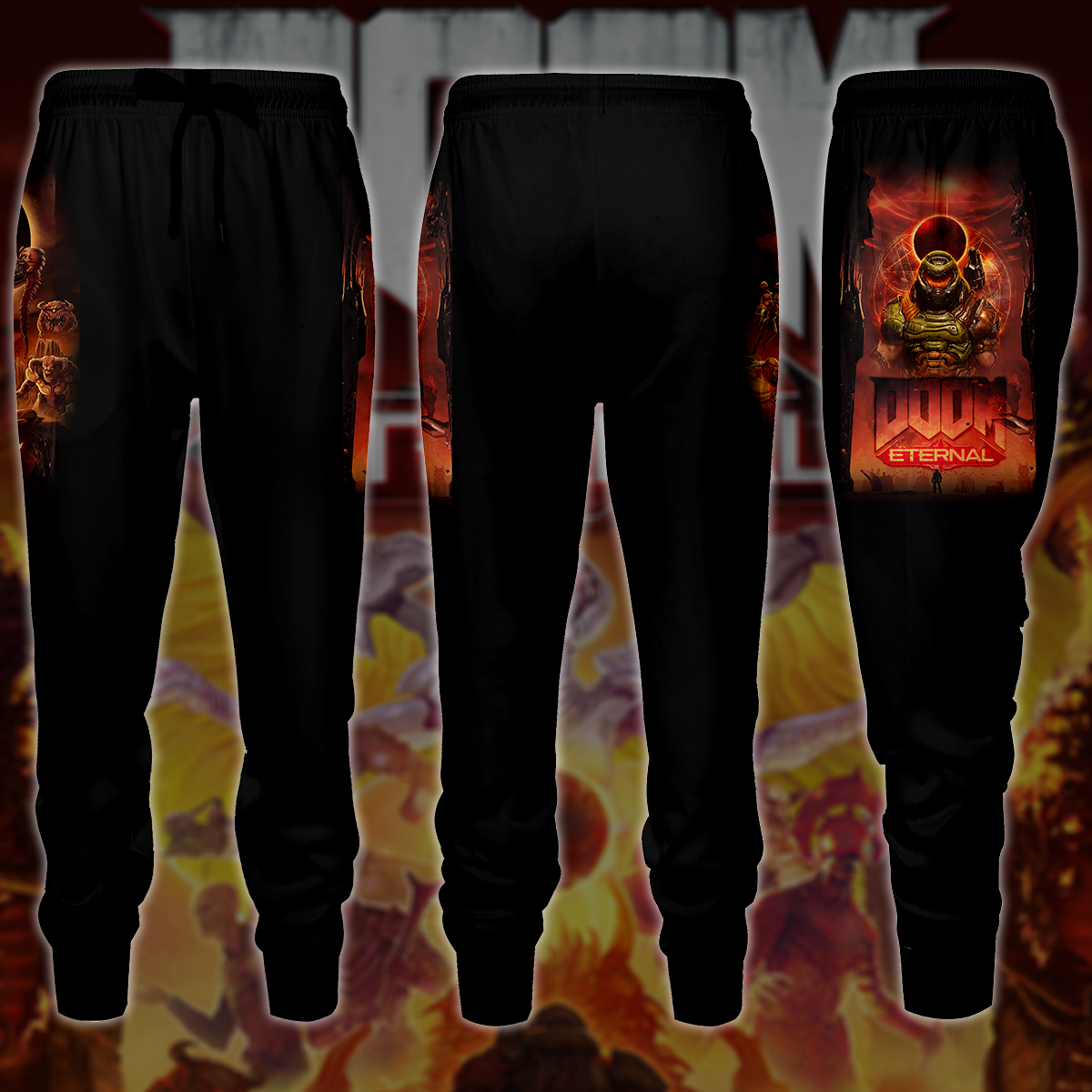 Doom Eternal Video Game All-Over T-shirt Hoodie Tank Top Hawaiian Shirt Beach Shorts Joggers Joggers