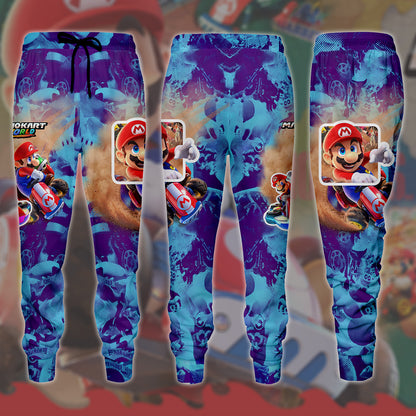 Mario Kart World Video Game All Over Printed T-shirt Tank Top Zip Hoodie Pullover Hoodie Hawaiian Shirt Beach Shorts Joggers Joggers