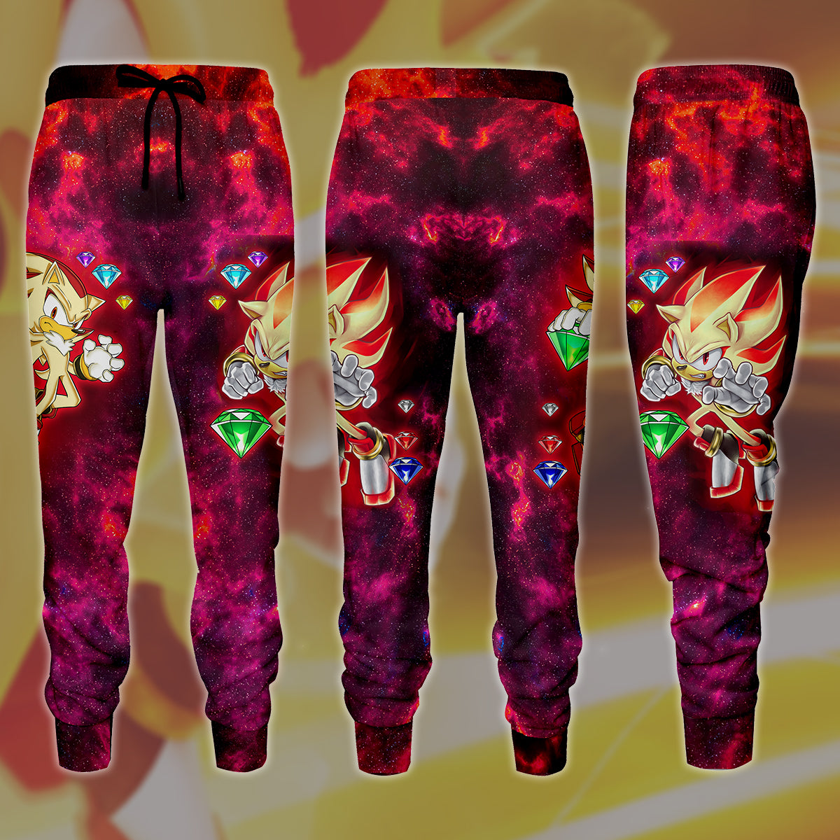 Sonic Super Shadow Chaos Emeralds Video Game All Over Printed T-shirt Tank Top Zip Hoodie Pullover Hoodie Hawaiian Shirt Beach Shorts Joggers Joggers