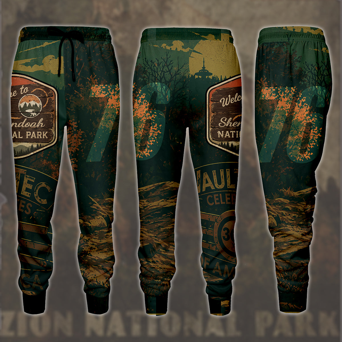 Fallout 76 Vintage National Park Style Video Game All Over Printed T-shirt Tank Top Zip Hoodie Pullover Hoodie Hawaiian Shirt Beach Shorts Joggers