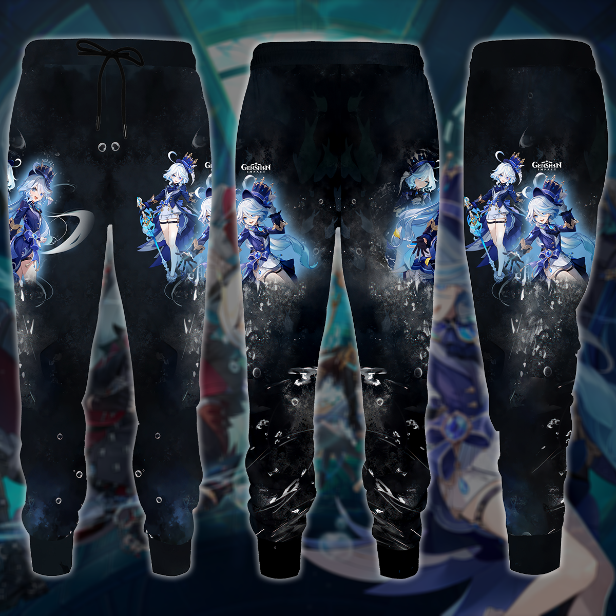 Furina Genshin Impact Video Game All Over Printed T-shirt Tank Top Zip Hoodie Pullover Hoodie Hawaiian Shirt Beach Shorts Joggers Joggers