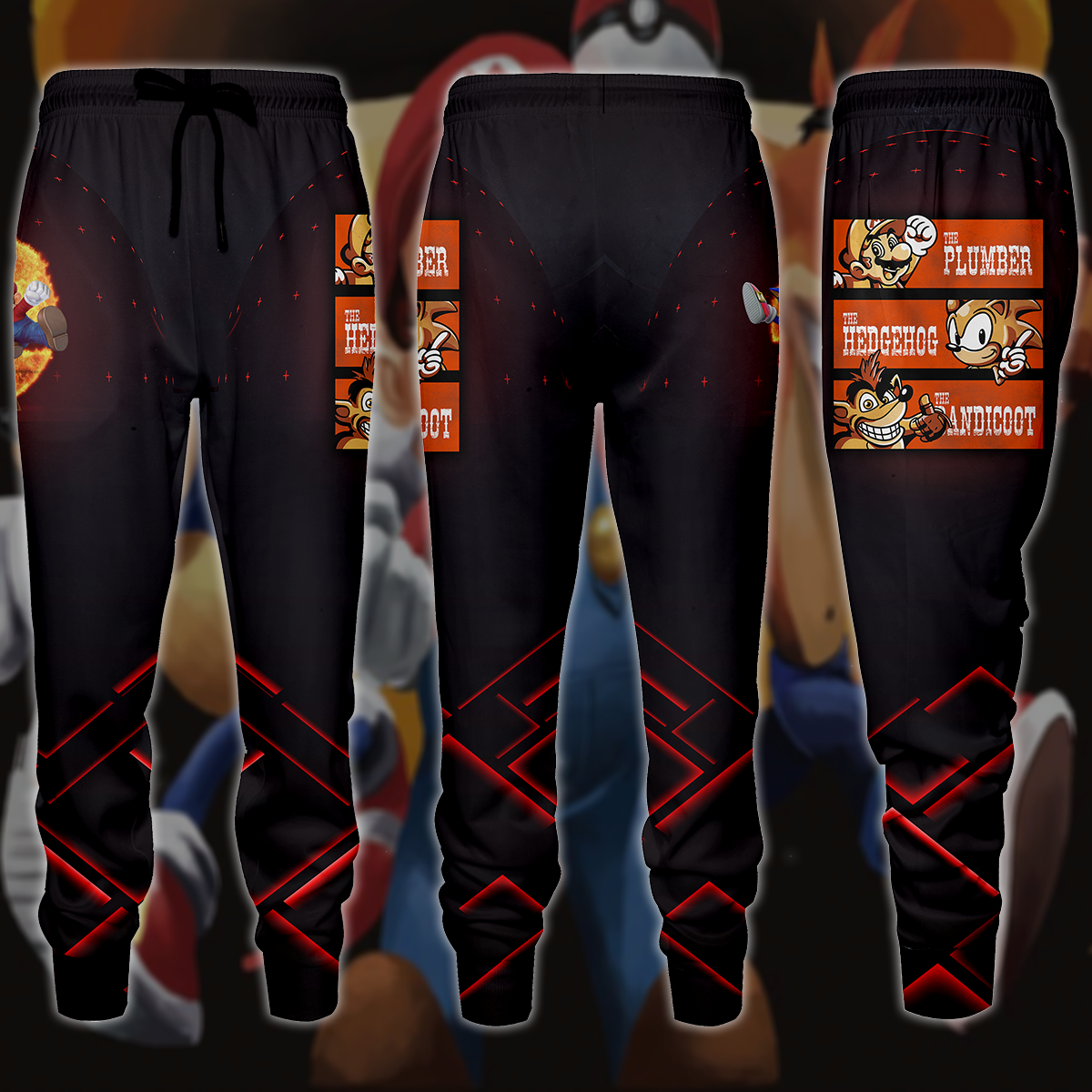Mario Sonic Crash The Plumber The Hedgehog And The Bandicoot Video Game 3D All Over Printed T-shirt Tank Top Zip Hoodie Pullover Hoodie Hawaiian Shirt Beach Shorts Jogger Joggers