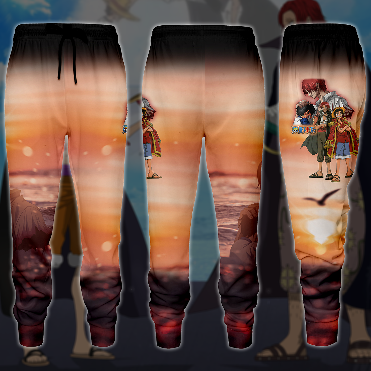 One Piece Luffy x Shanks Anime Manga 3D All Over Print T-shirt Tank Top Zip Hoodie Pullover Hoodie Hawaiian Shirt Beach Shorts Jogger Joggers