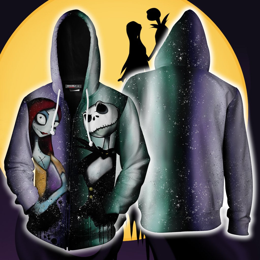 The Nightmare Before Christmas Jack & Sally Zip Up Hoodie 5XL