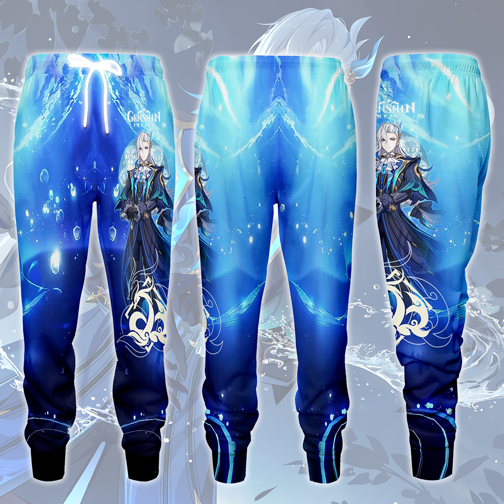 Genshin Impact Neuvillette Video Game All Over Printed T-shirt Tank Top Zip Hoodie Pullover Hoodie Hawaiian Shirt Beach Shorts Joggers Joggers