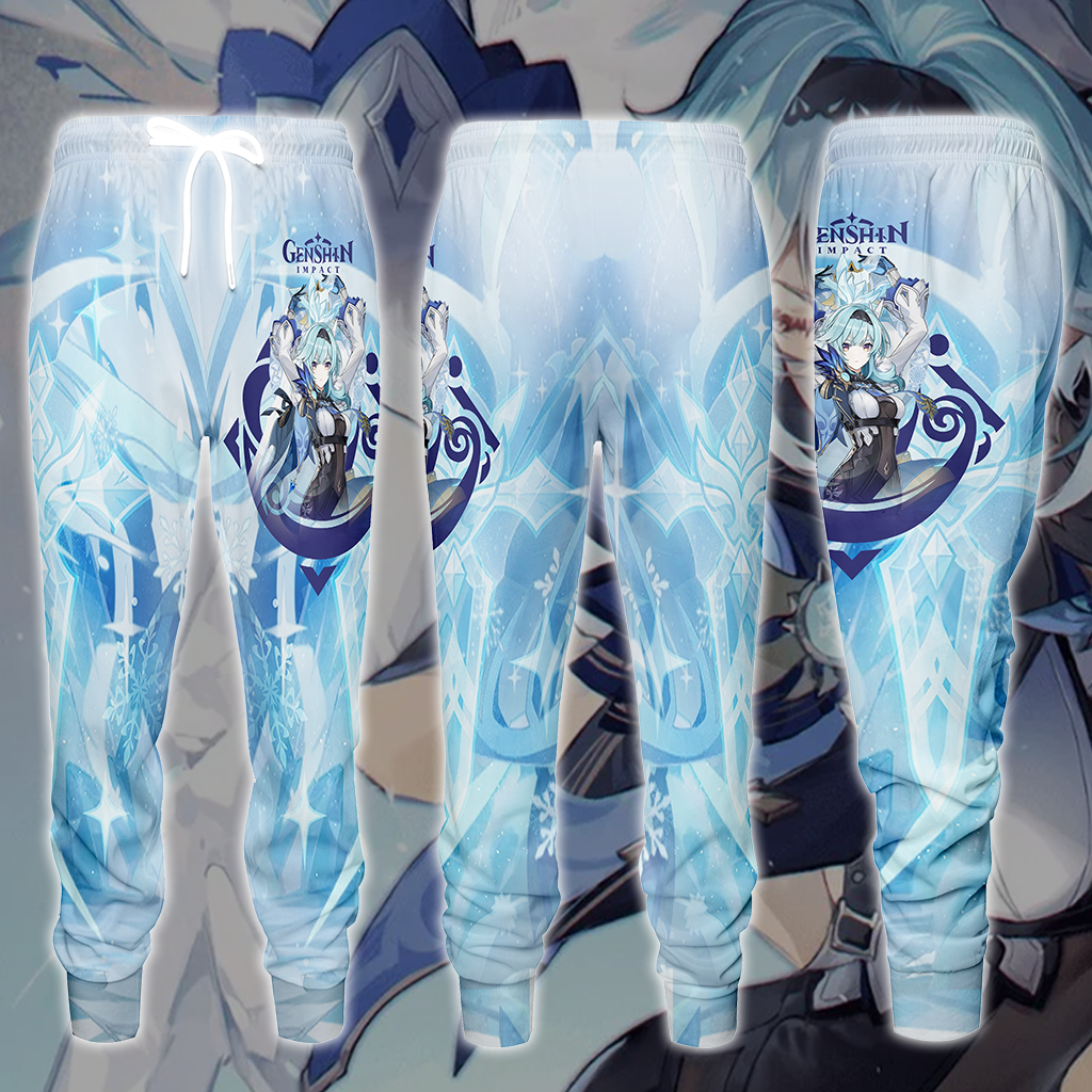 Genshin Impact Eula Video Game All Over Printed T-shirt Tank Top Zip Hoodie Pullover Hoodie Hawaiian Shirt Beach Shorts Joggers Joggers