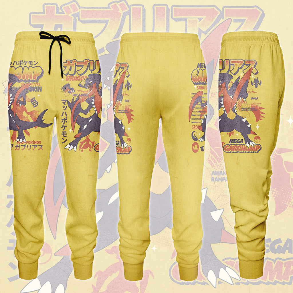 Pokemon Garchomp (Mega Form) Video Game All Over Printed T-shirt Tank Top Zip Hoodie Pullover Hoodie Hawaiian Shirt Beach Shorts Joggers