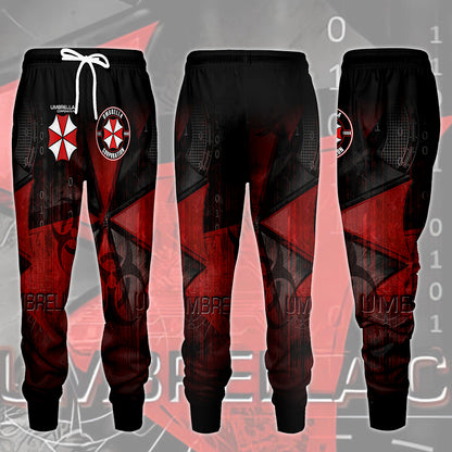 Resident Evil Umbrella Corporation Video Game All Over Printed T-shirt Tank Top Zip Hoodie Pullover Hoodie Hawaiian Shirt Beach Shorts Joggers