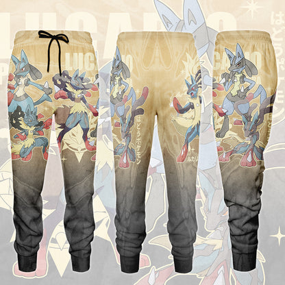 Pokemon Lucario Video Game All Over Printed T-shirt Tank Top Zip Hoodie Pullover Hoodie Hawaiian Shirt Beach Shorts Joggers) Joggers