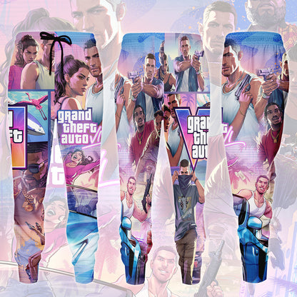 Grand Theft Auto VI Video Game All Over Printed T-shirt Tank Top Zip Hoodie Pullover Hoodie Hawaiian Shirt Beach Shorts Joggers