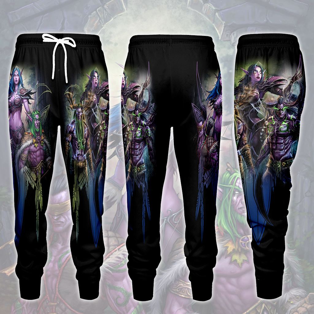 World Of Warcraft Stormrage Love Triangle Illidan Stormrage, Malfurion Stormrage, Tyrande Whisperwind Video Game All Over Printed T-shirt Tank Top Zip Hoodie Hawaiian Shirt Beach Shorts Joggers Joggers