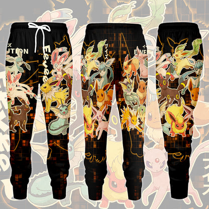 Pokemon Eeveelution Video Game All Over Printed T-shirt Tank Top Zip Hoodie Pullover Hoodie Hawaiian Shirt Beach Shorts Joggers