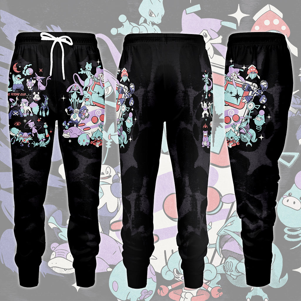 Pokemon Psychic Type Club Video Game All Over Printed T-shirt Tank Top Zip Hoodie Pullover Hoodie Hawaiian Shirt Beach Shorts Joggers