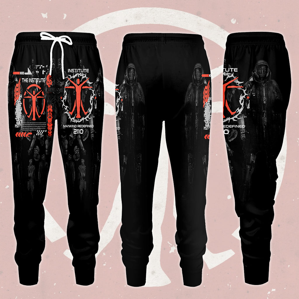 Fallout The Institute Video Game All Over Printed T-shirt Tank Top Zip Hoodie Pullover Hoodie Hawaiian Shirt Beach Shorts Joggers
