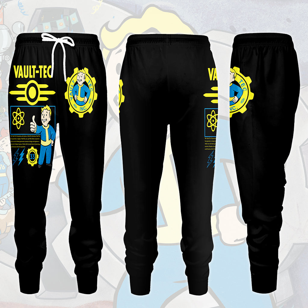 Fallout Vault-Tec Corporation Video Game All Over Printed T-shirt Tank Top Zip Hoodie Pullover Hoodie Hawaiian Shirt Beach Shorts Joggers