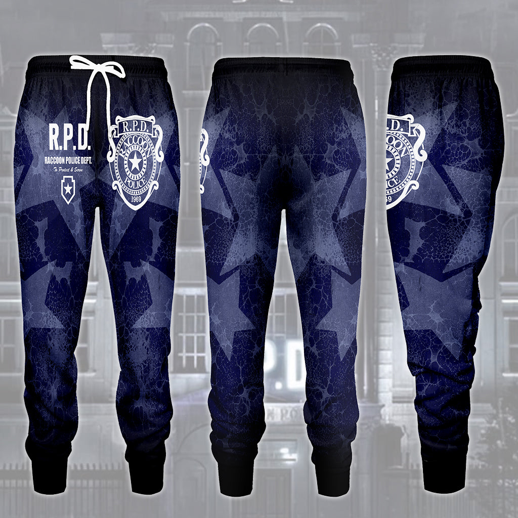 Resident Evil Raccoon City Police Department (R.P.D.) Video Game All Over Printed T-shirt Tank Top Zip Hoodie Pullover Hoodie Hawaiian Shirt Beach Shorts Joggers