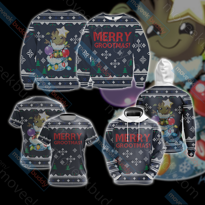 Guardian Of The Galaxy - Groot Merry Grootmas Christmas Unisex 3D T-shirt