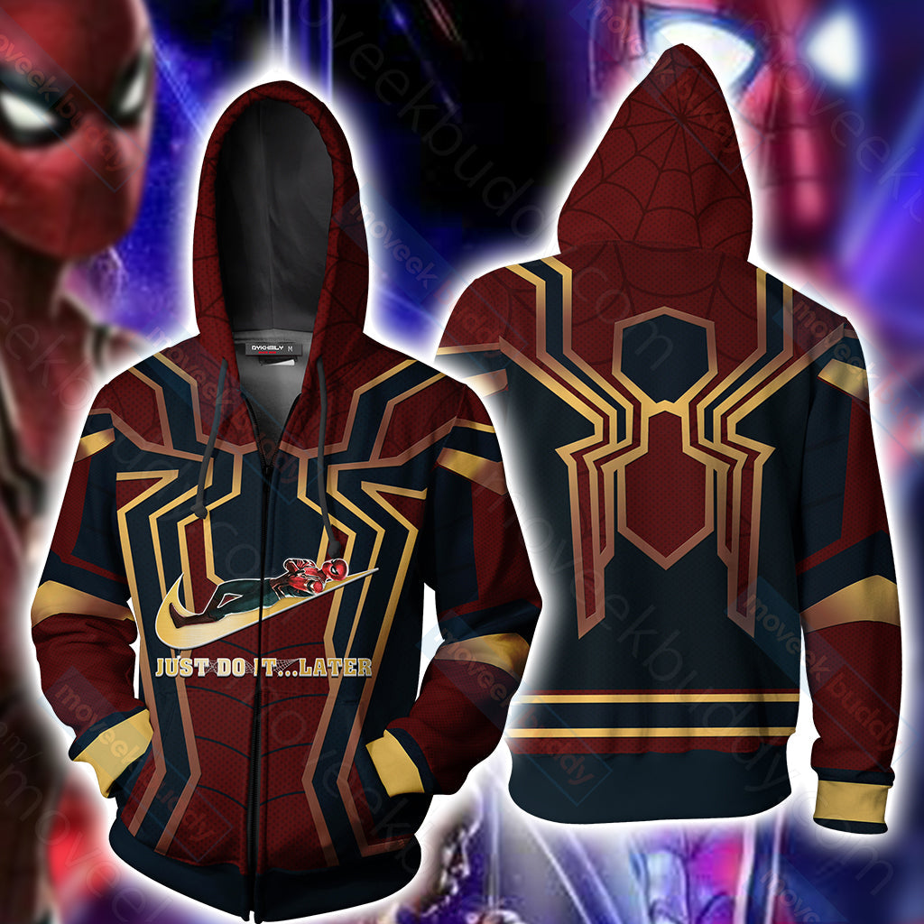 Spiderman Just Do It Later Unisex Zip Up Hoodie Jacket 5XL