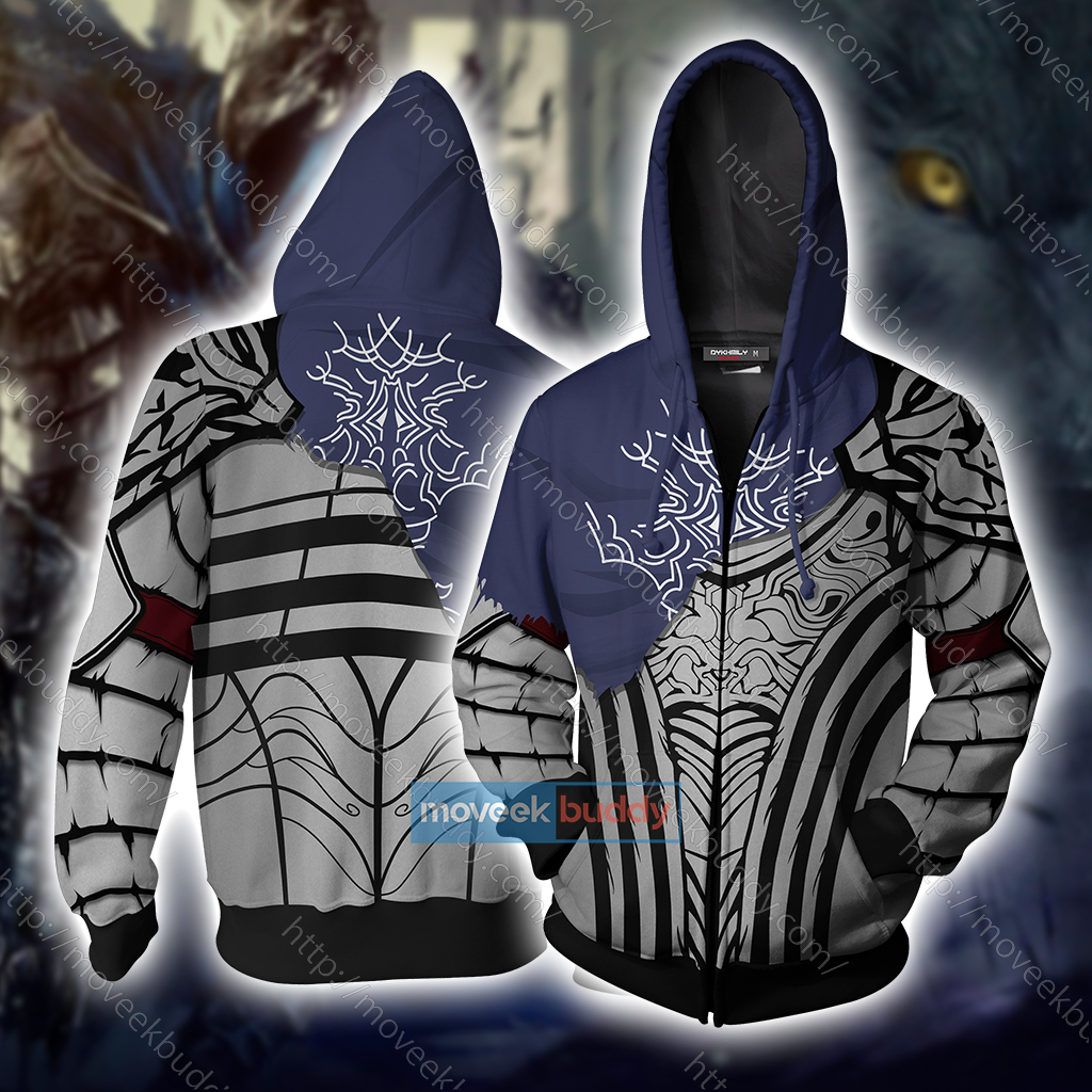 Dark Souls Knight Artorias Cosplay Zip Up Hoodie Jacket 5XL