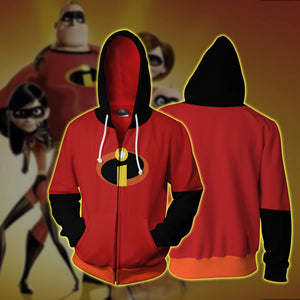 The Incredibles Cosplay Zip Up Hoodie Jacket XS  