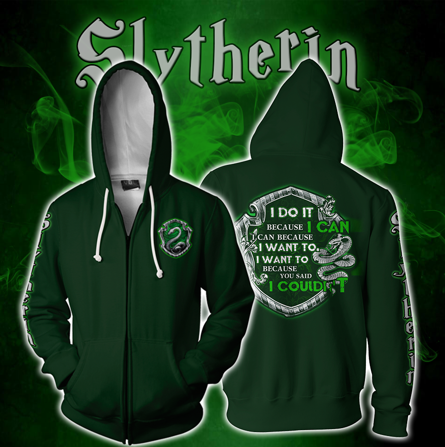 Slytherin Harry Potter Zip Up Hoodie S  