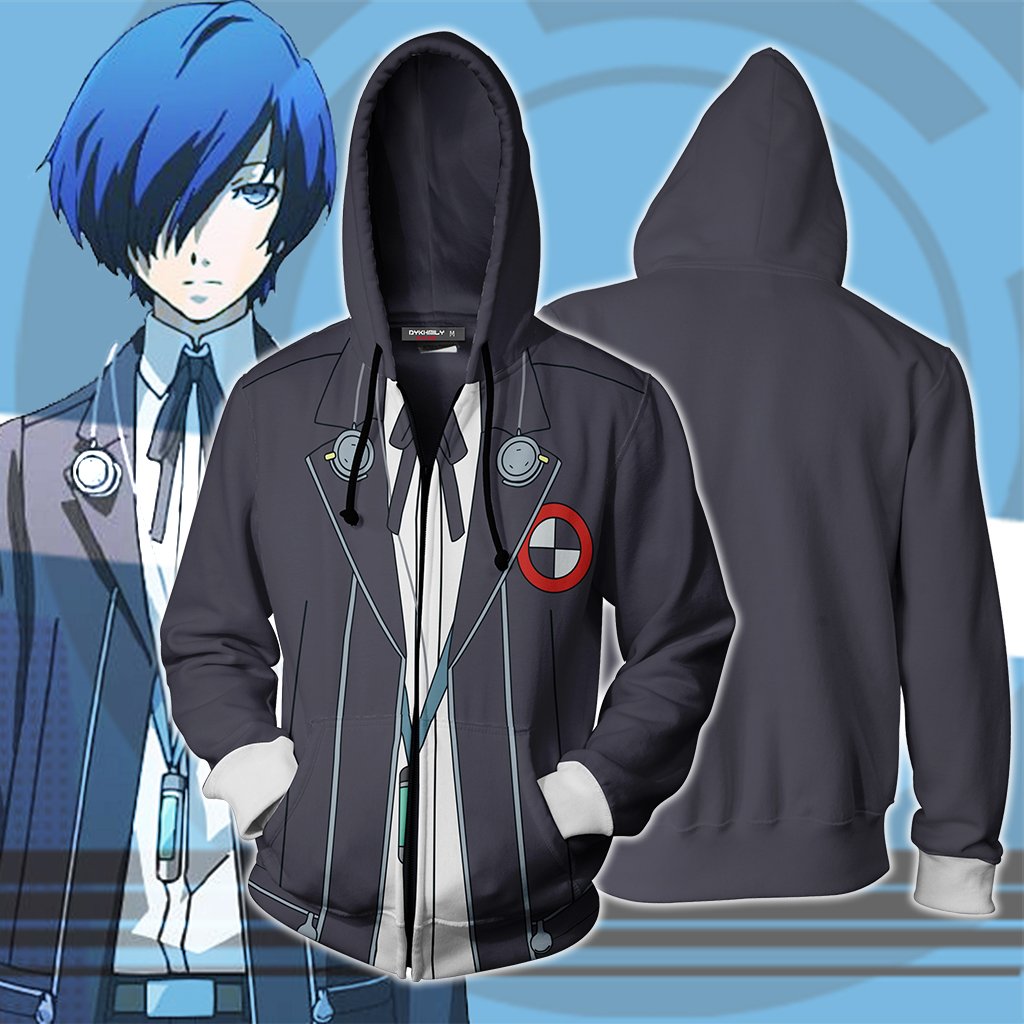 Persona 3 Makoto Yuuki Cosplay Zip Up Hoodie Jacket 5XL