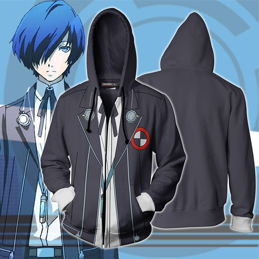 Persona 3 Makoto Yuuki Cosplay Zip Up Hoodie Jacket 5XL