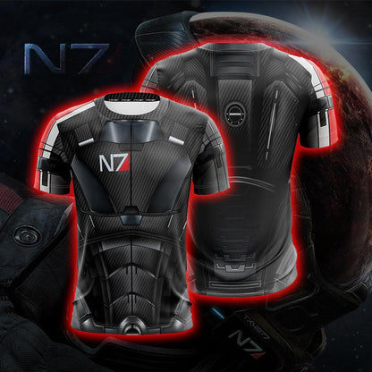 Mass Effect N7 Armor Cosplay Unisex 3D T-shirt Version 1