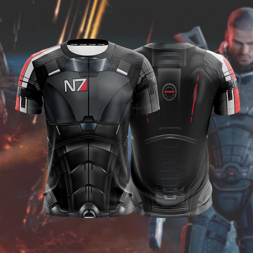 Mass Effect N7 Armor Cosplay Unisex 3D T-shirt Version 2