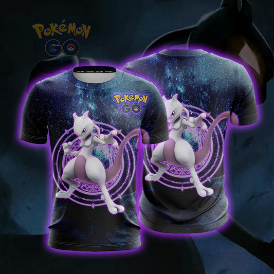 Mewtwo Pokemon Go Unisex 3D T-shirt S  