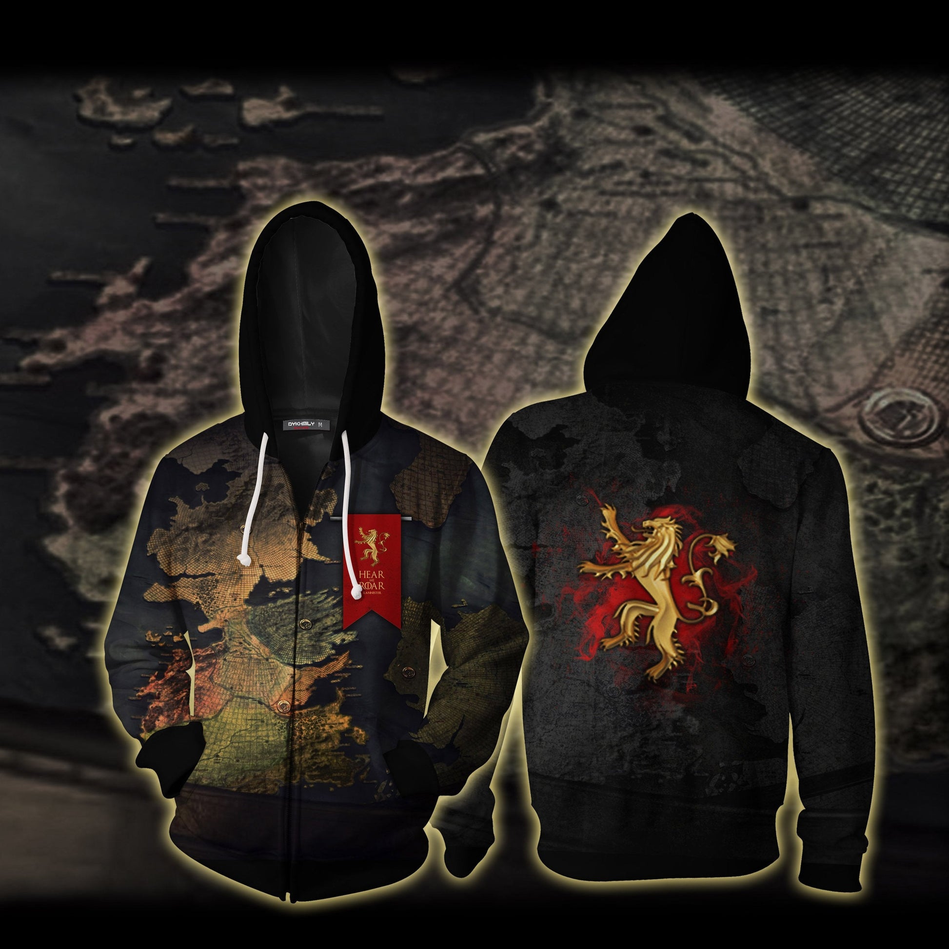 Hear Me Roar Lannister Game Of Thrones Zip Up Hoodie 5XL