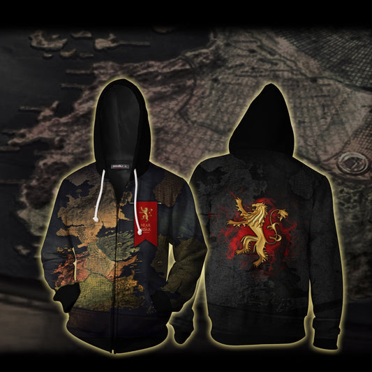 Hear Me Roar Lannister Game Of Thrones Zip Up Hoodie 5XL