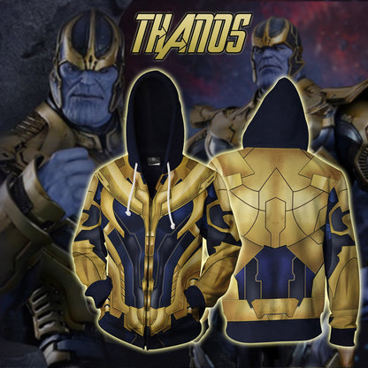 Thanos Cosplay Zip Up Hoodie Jacket 5XL